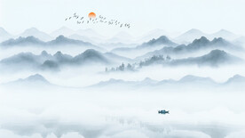 沙发山水背景墙