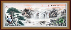 黄山迎客松国画