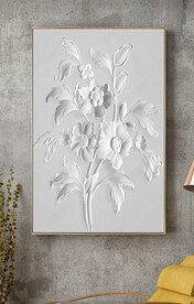 现代简约浮雕花卉装饰画