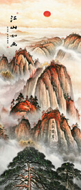 竖幅山水画