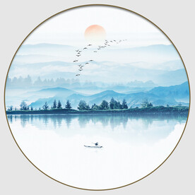 圆形山水画