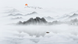 中国风意境水墨山水