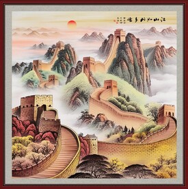 工笔国画长城