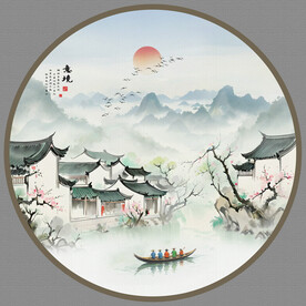 水墨江南水墨画