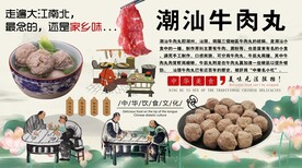 潮汕牛肉丸背景墙
