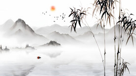 写意水墨画竹子