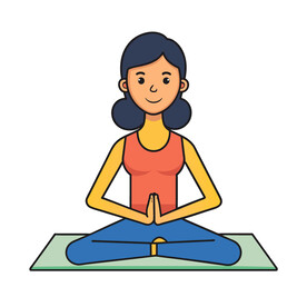 矢量人物练习瑜伽的女孩