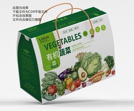 有机蔬菜礼盒平面展开图
