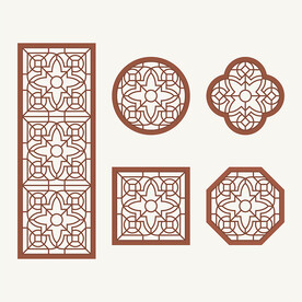 中式花纹 窗花格 镂空隔断