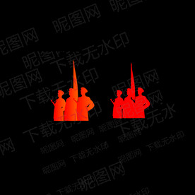 军人剪影PNG透明元素