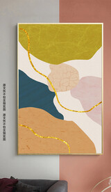 现代简约几何色块走廊装饰画