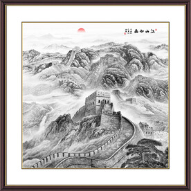水墨国画长城