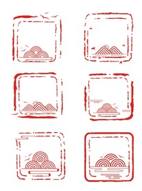 中国风红色印章边框传统中式边框