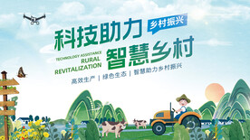 绿色科技助力智慧乡村振兴背景板