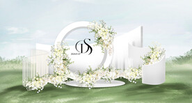 户外婚礼白绿婚礼婚礼效果图