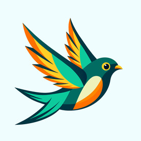 矢量动物鸟类飞行的小鸟