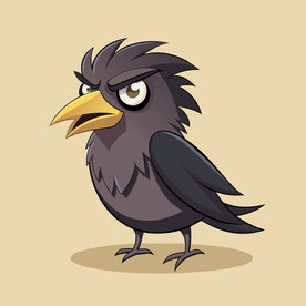 矢量动物鸟类卡通乌鸦