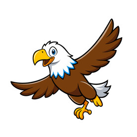 矢量动物鸟类展翅高飞的雄鹰