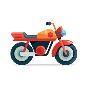 矢量简约车辆交通工具摩托车