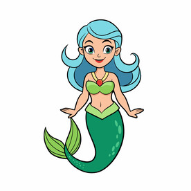 矢量人物可爱的美人鱼