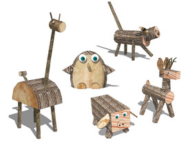 木质动物小品