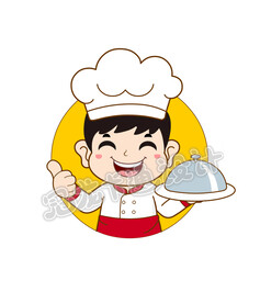 卡通开心小厨师头像矢量图