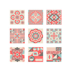 敦煌纹样民族花纹几何扁平图案