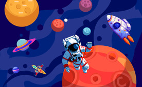 卡通星球宇航员