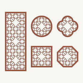 中式花纹 窗花格 镂空隔断