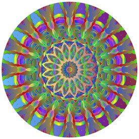 圆形彩色渐变数码印花