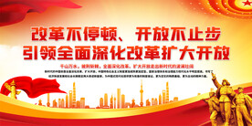 深化改革扩大开放标语展板