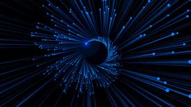 蓝色粒子旋转光线背景AE模板