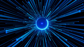 蓝色粒子光线圆圈背景AE模板