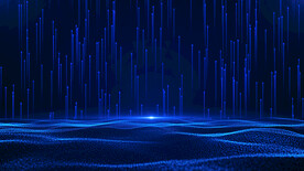 4k蓝色粒子海洋舞台背景AE