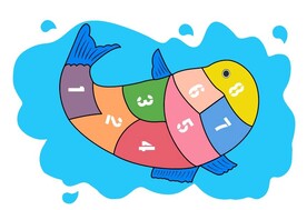 鱼格子手绘矢量图