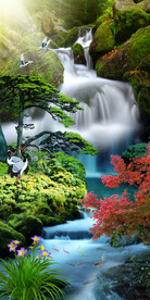 竖幅山水画
