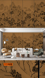 新中式山水画壁画