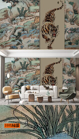 新中式山水画壁画