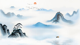 新中式水墨意境山水