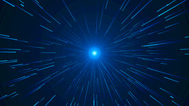 4K蓝色粒子光线汇聚AE模板