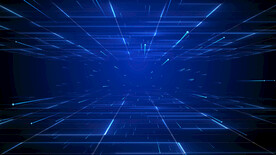 蓝色科技粒子背景AE模板