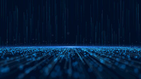 蓝色粒子三维空间背景AE模板