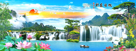  巨幅山水画 