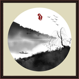 水墨山水无框画