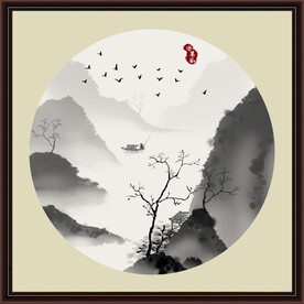 水墨山水无框画