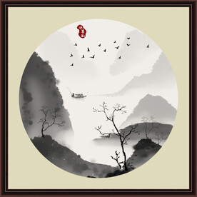 水墨山水无框画