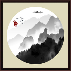 水墨山水无框画