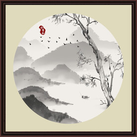 水墨山水无框画