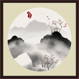 水墨山水无框画