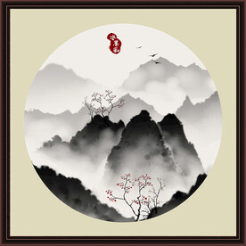 水墨山水无框画